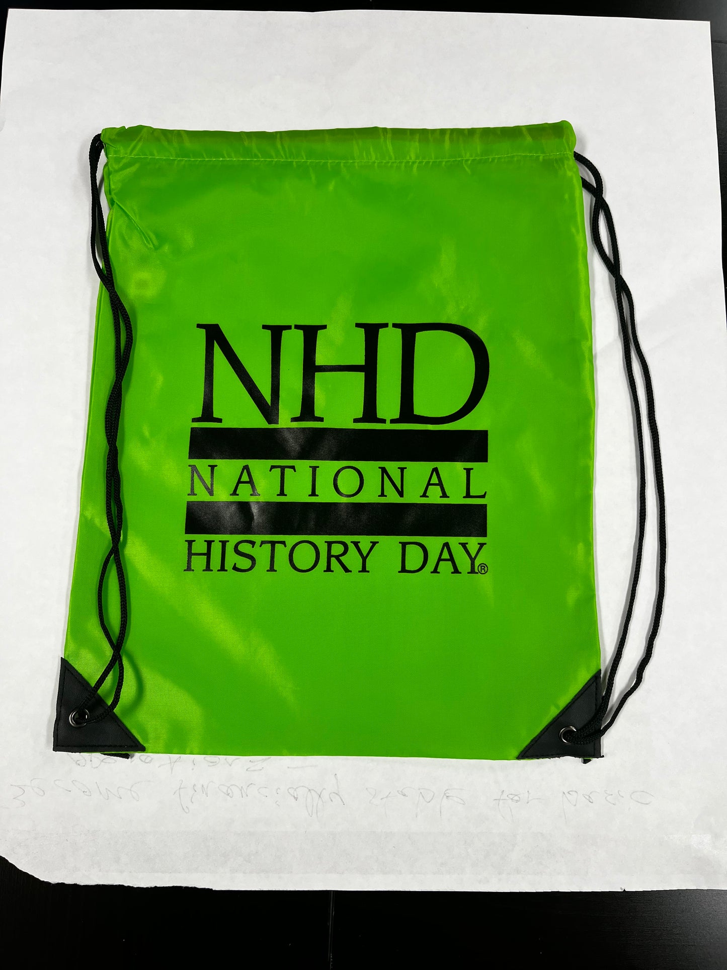 Green Cinch Sack with NHD Logo