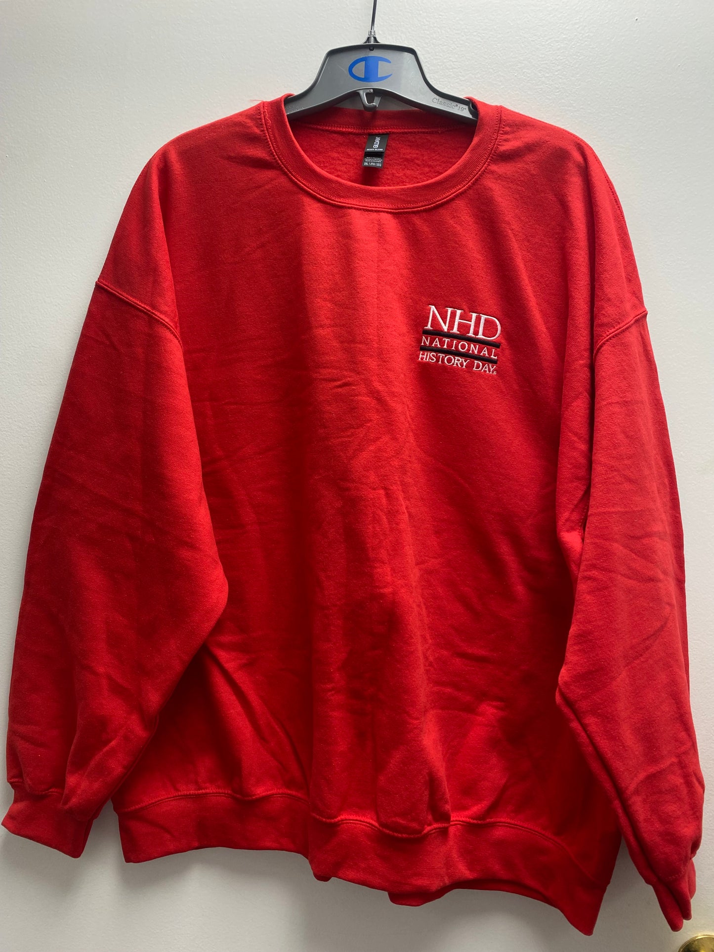 Red Embroidered Crewneck Sweatshirt