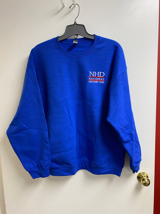 Blue Embroidered Crewneck Sweatshirt
