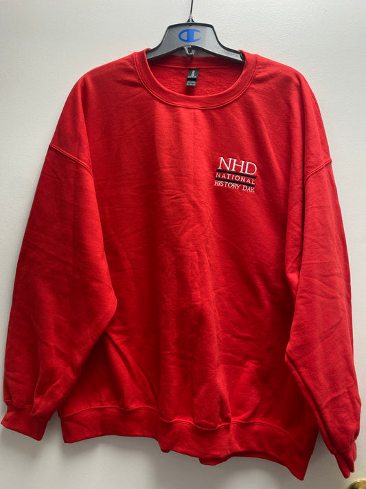Red Embroidered Crewneck Sweatshirt