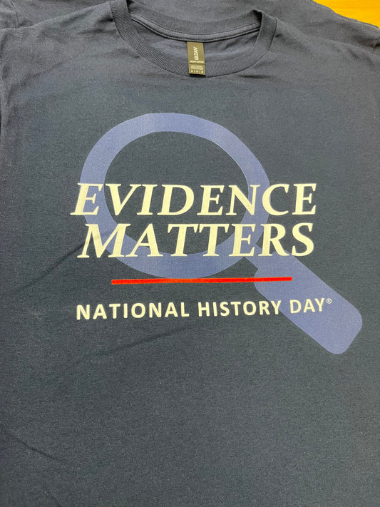 Evidence Matters Navy T-shirt